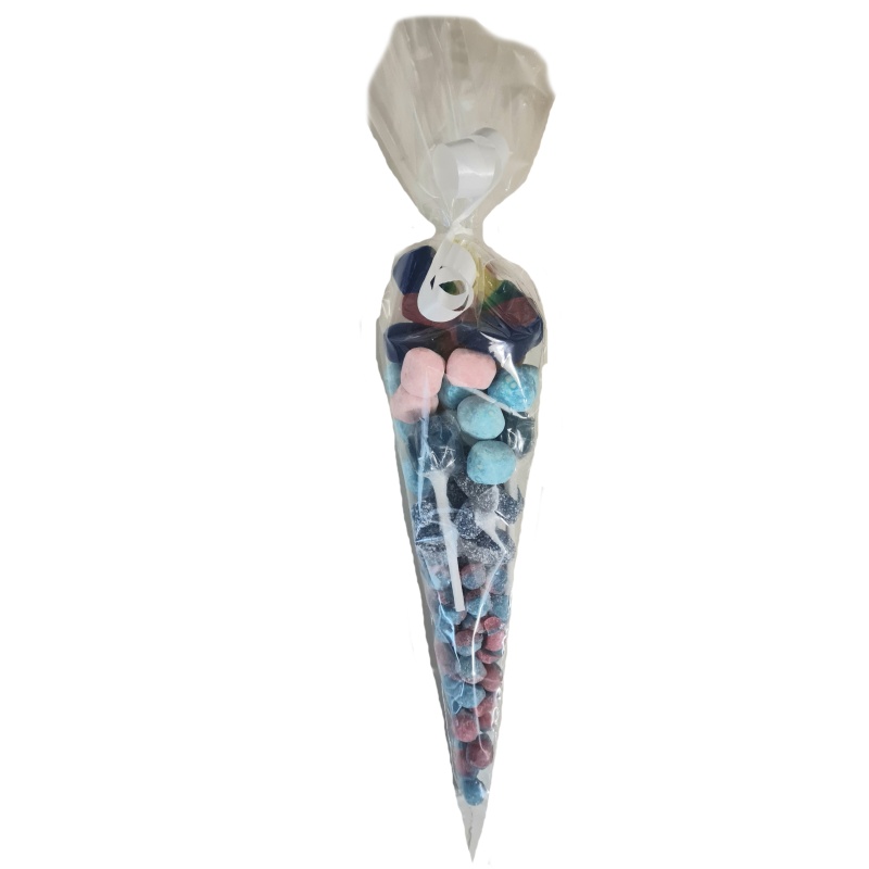 Medium Cellophane Sweet Cones Bag 200g Size - Fits 2 x 100g Pick & Mix Sweets